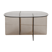 Table basse en verre fumé 60x80x40cm Linea - Zuiver