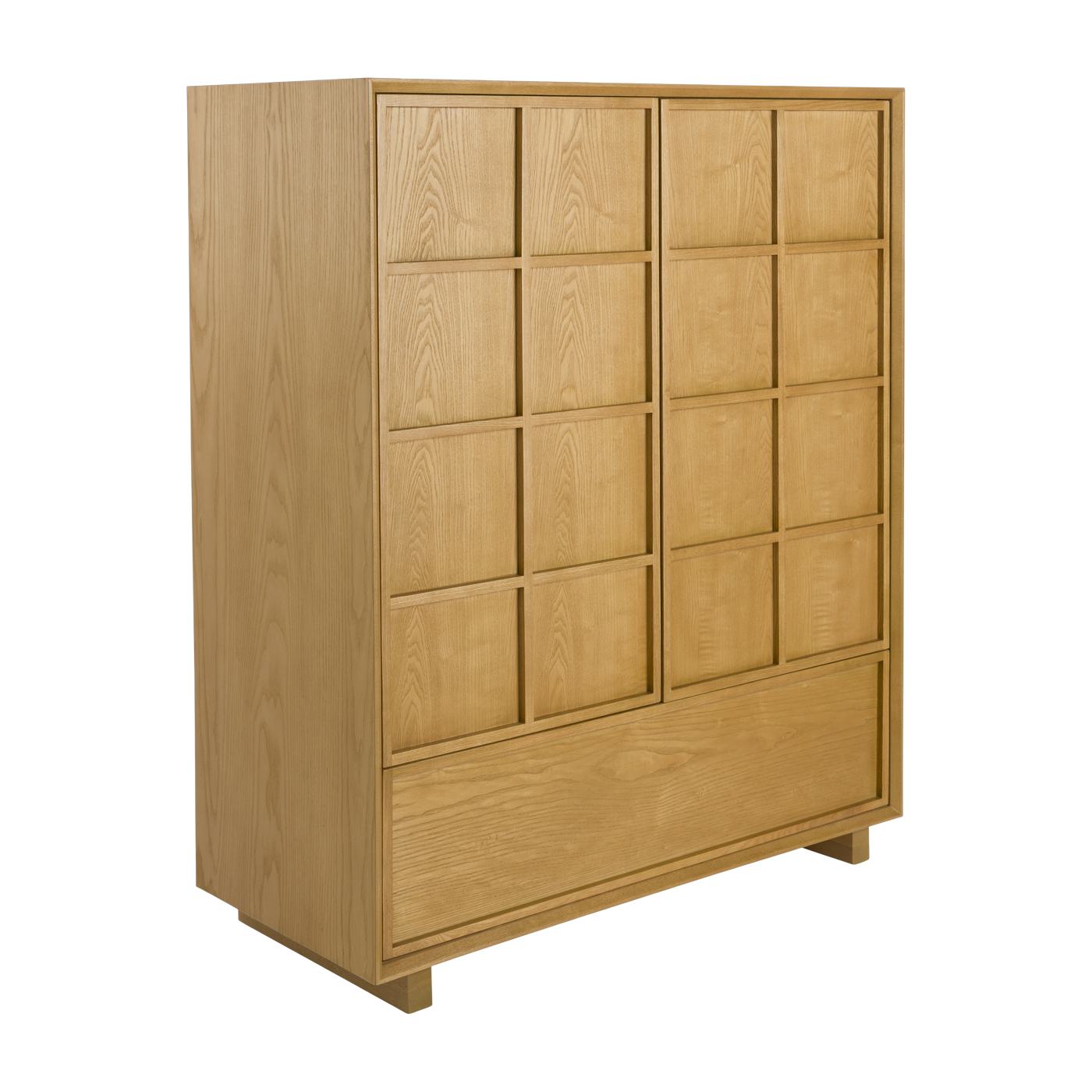 Armario de madera de caucho y chapado de fresno 45 x 100 x 120 cm Raster - Zuiver