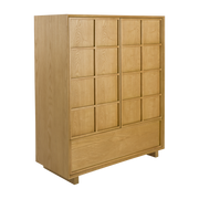 Cabinet en bois d'hévéa et placage en frêne 45x100x120cm Raster - Zuiver