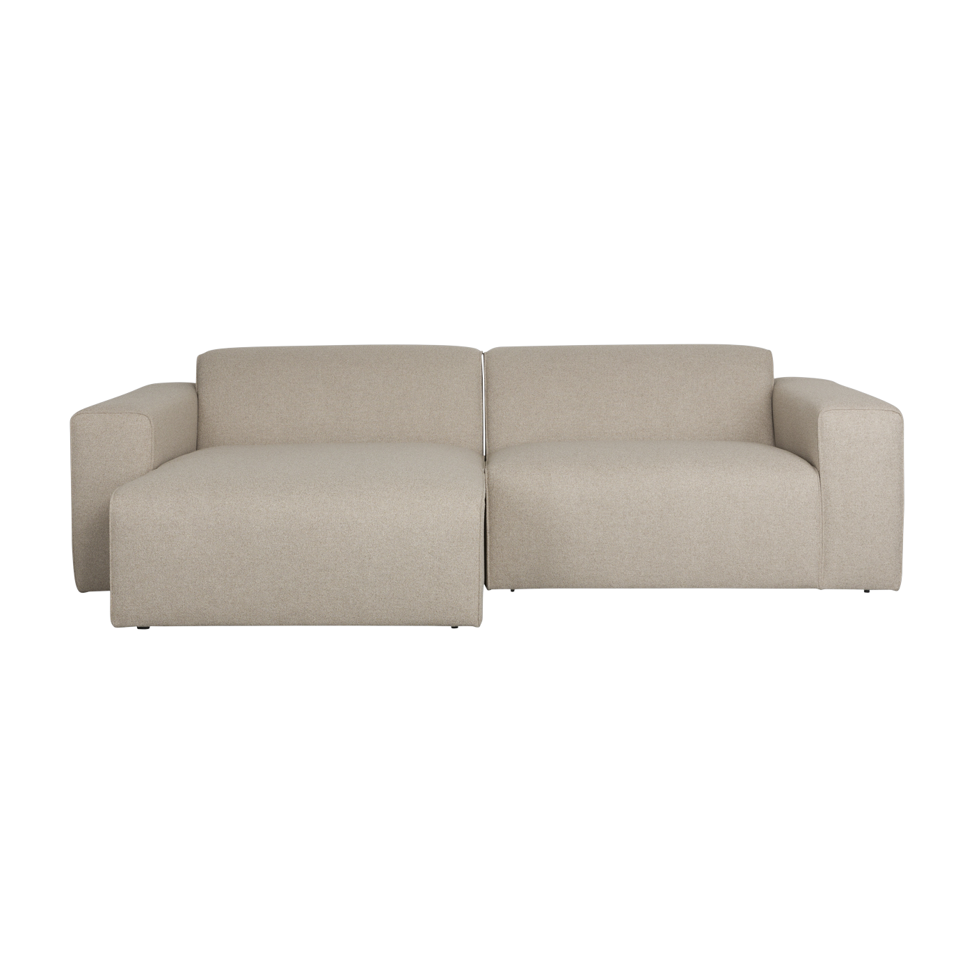 Sofa aus Polyester in Cappuccino mit 247x70x41x63 cm großem méridienne links Milka – Zuiver