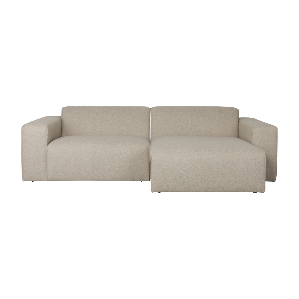 Sofa aus Polyester in Cappuccino mit 247x70x41x63 cm großem méridienne rechts Milka – Zuiver
