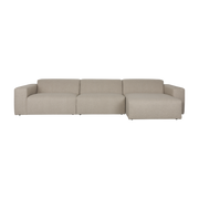Canapé en polyester cappuccino avec méridienne à droite 350x70x41cm Milka - Zuiver