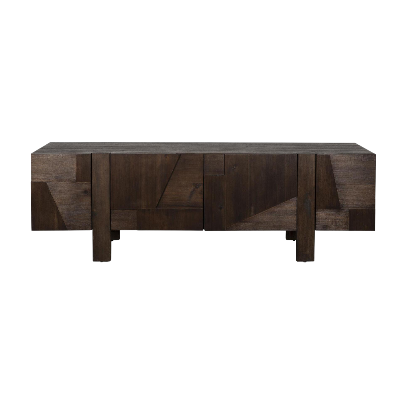 Aparador bajo de madera de caucho marrón 45 x 188 x 60 cm Bruneau - Dutchbone