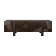 Niedriges Sideboard aus braunem Kautschukholz 45 x 188 x 60 cm Bruneau – Dutchbone