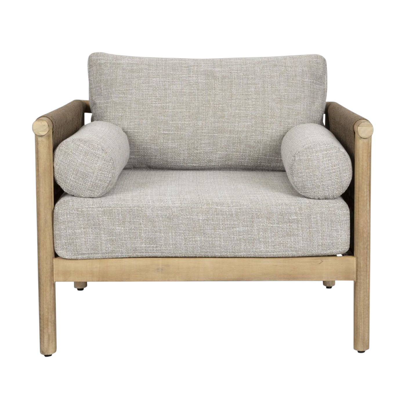 Fauteuil de jardin en bois d'acacia et tissu en polyester gris 84x95x68cm Oasis - Dutchbone