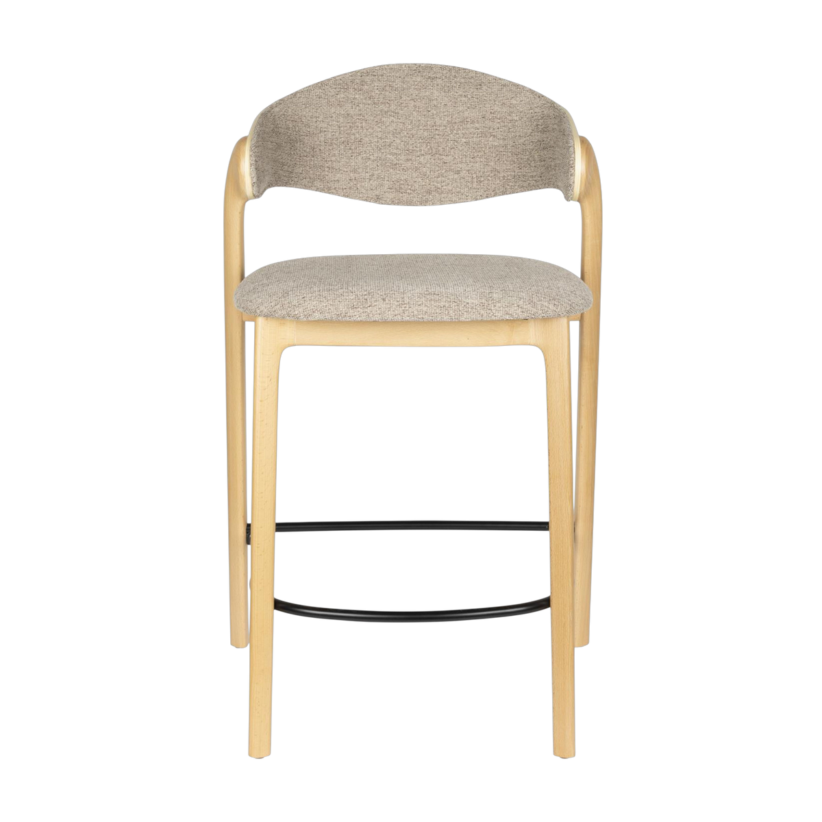 Barstuhl aus Buchenholz und Polyester 51 x 57 x 91 cm Babington – Dutchbone