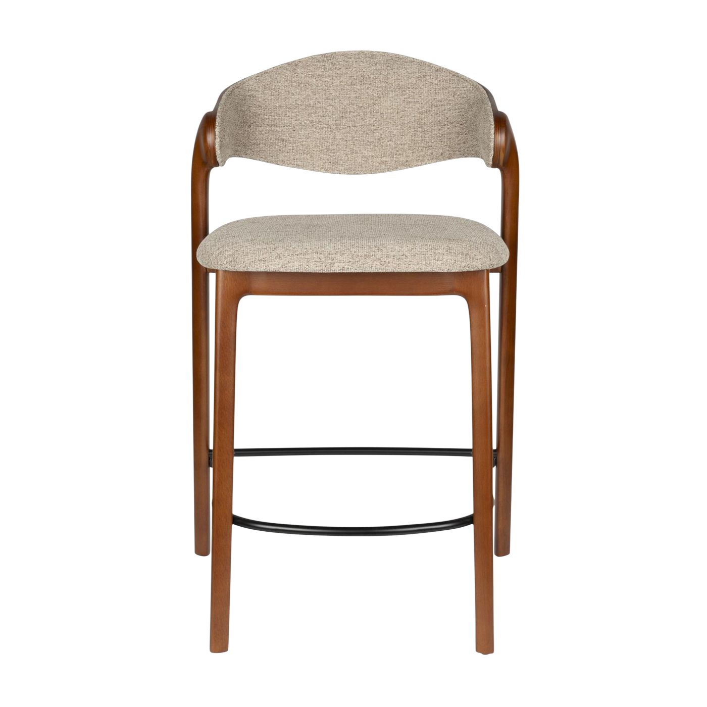 Sedia da bar in legno di faggio marrone e poliestere 51x57x91cm Babington - Dutchbone