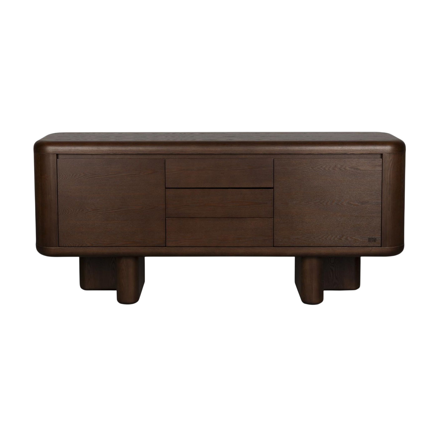 Buffet bas en placage en frêne marron 40x160x72cm Herman - Dutchbone