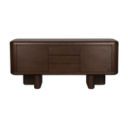 Low sideboard in brown ash veneer 40x160x72cm Herman - Dutchbone