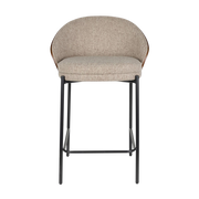 Brown ash veneer bar stool 50x53x87cm Rodin - Dutchbone