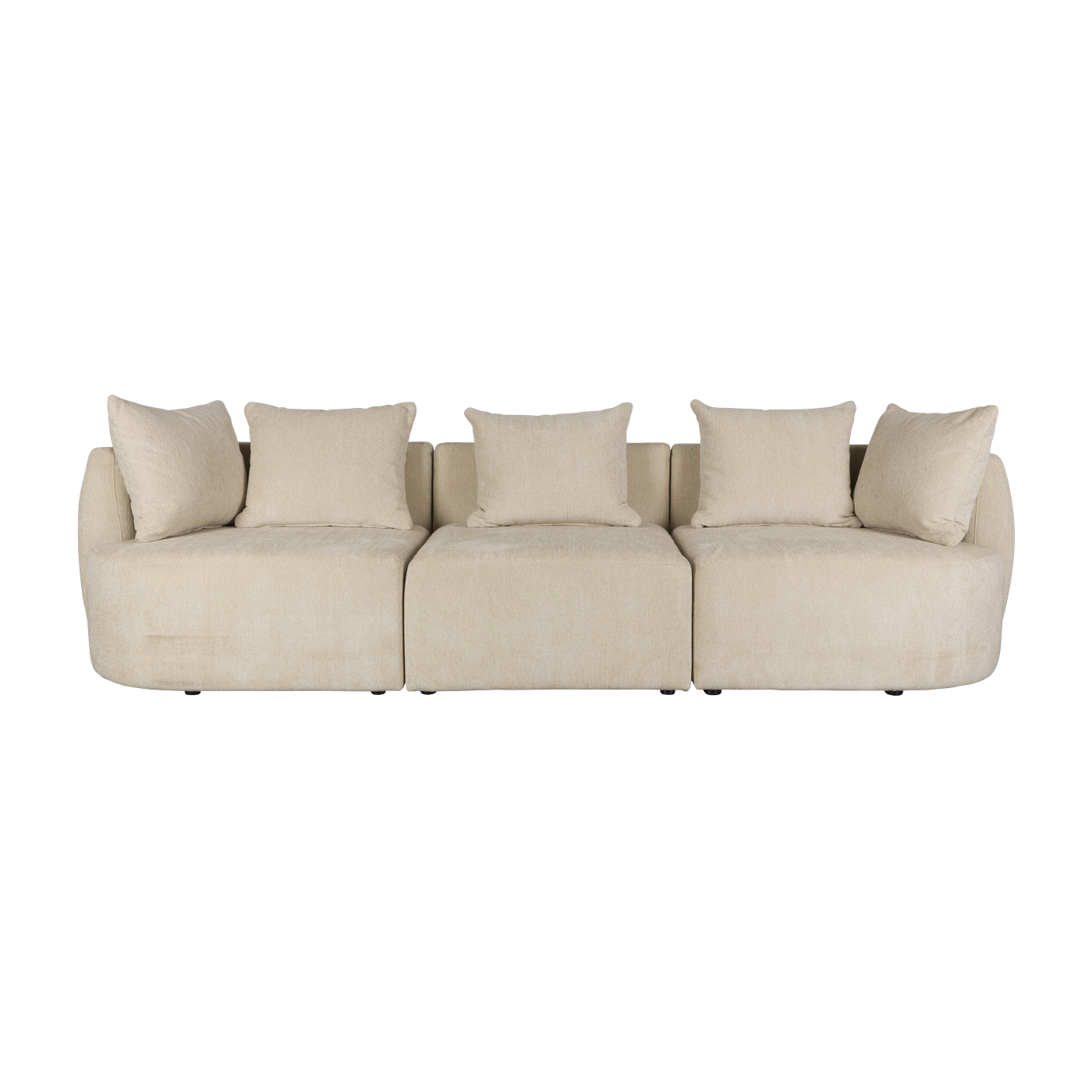 Sofá de poliéster color crema 92 x 250 x 83 cm Rocca - Dutchbone