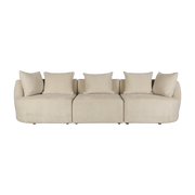 Cream polyester sofa 92x250x83cm Rocca - Dutchbone