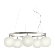 Rime aluminum and blown glass chandelier - Muuto