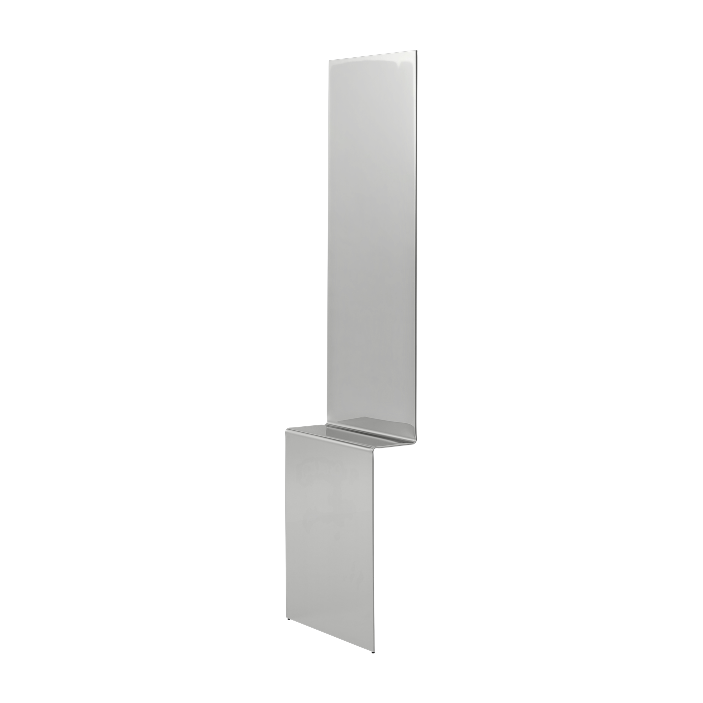Espejo Pleat de acero pulido de 227 x 57 cm, de Muuto