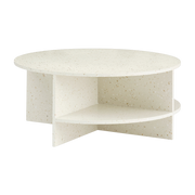 Mesa de centro « ronde » en terrazo blanco, 85 x 36, 5 cm Halves - Muuto