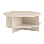 Table basse ronde en terrazzo taupe 85x36,5cm Halves - Muuto