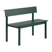 Garden bench with dark green steel backrest 110x34cm Linear - Muuto