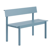 Banc de jardin avec dossier en acier bleu clair 110x34cm Linear - Muuto