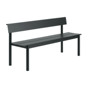 Banc de jardin avec dossier en acier noir 170x34cm Linear - Muuto