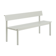 Gartenbank mit Rückenlehne aus grauem Stahl 170 x 34 cm „ Linear ” – Muuto