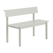 Banc de jardin avec dossier en acier gris 110x34cm Linear - Muuto