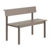 Banc de jardin avec dossier en acier taupe 110x34cm Linear - Muuto