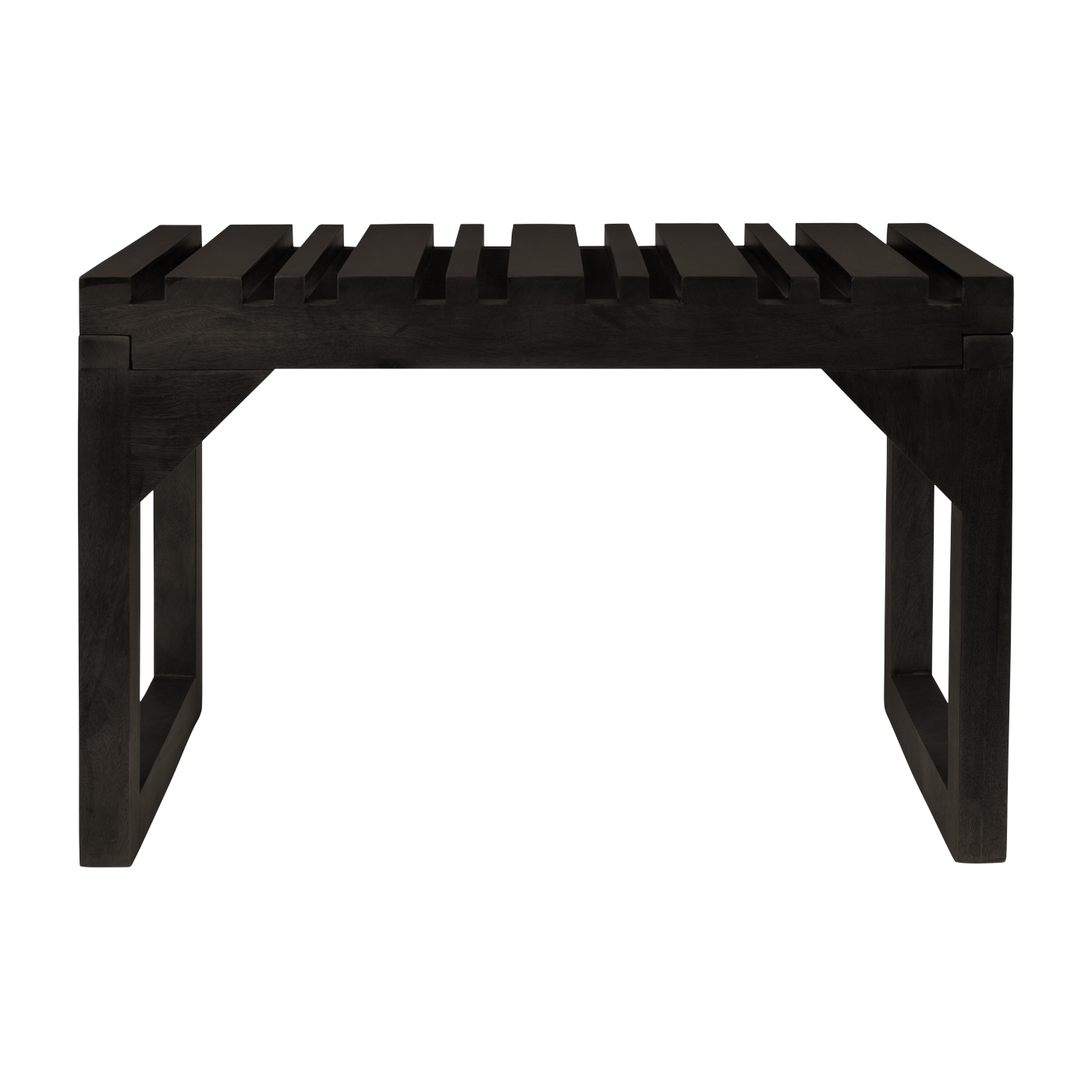 Black mango wood bench 70x40x45cm Jackub - Dutchbone