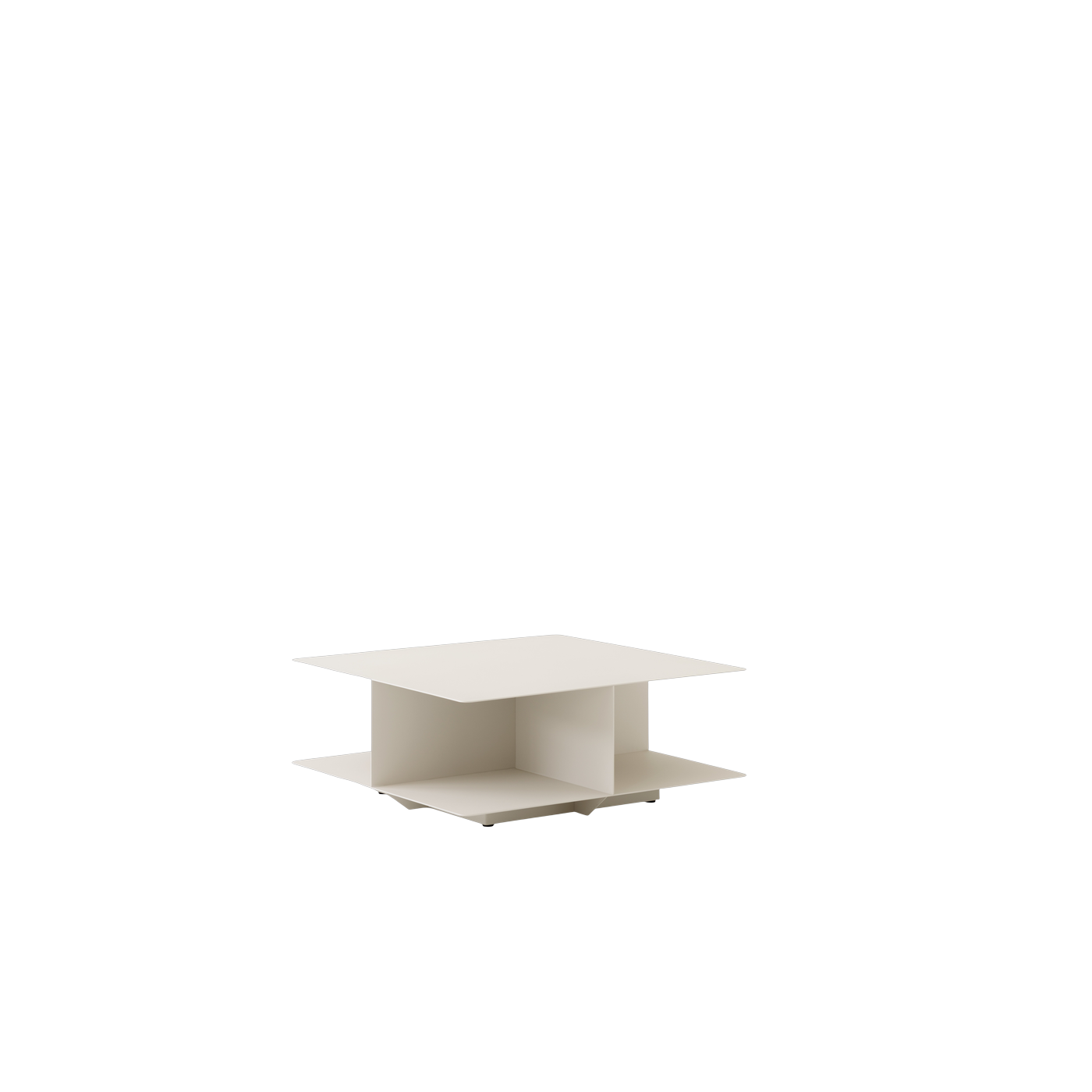 Tavolino quadrato in acciaio avorio 89x89x35, 5 cm Develius EV3 - &tradition