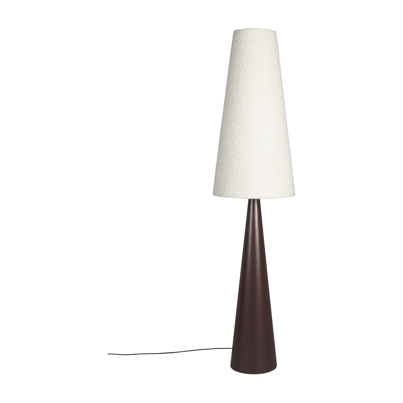 Lampada da terra in ferro marrone e paralume in tessuto bouclé color crema 41x166cm Miki - Dutchbone