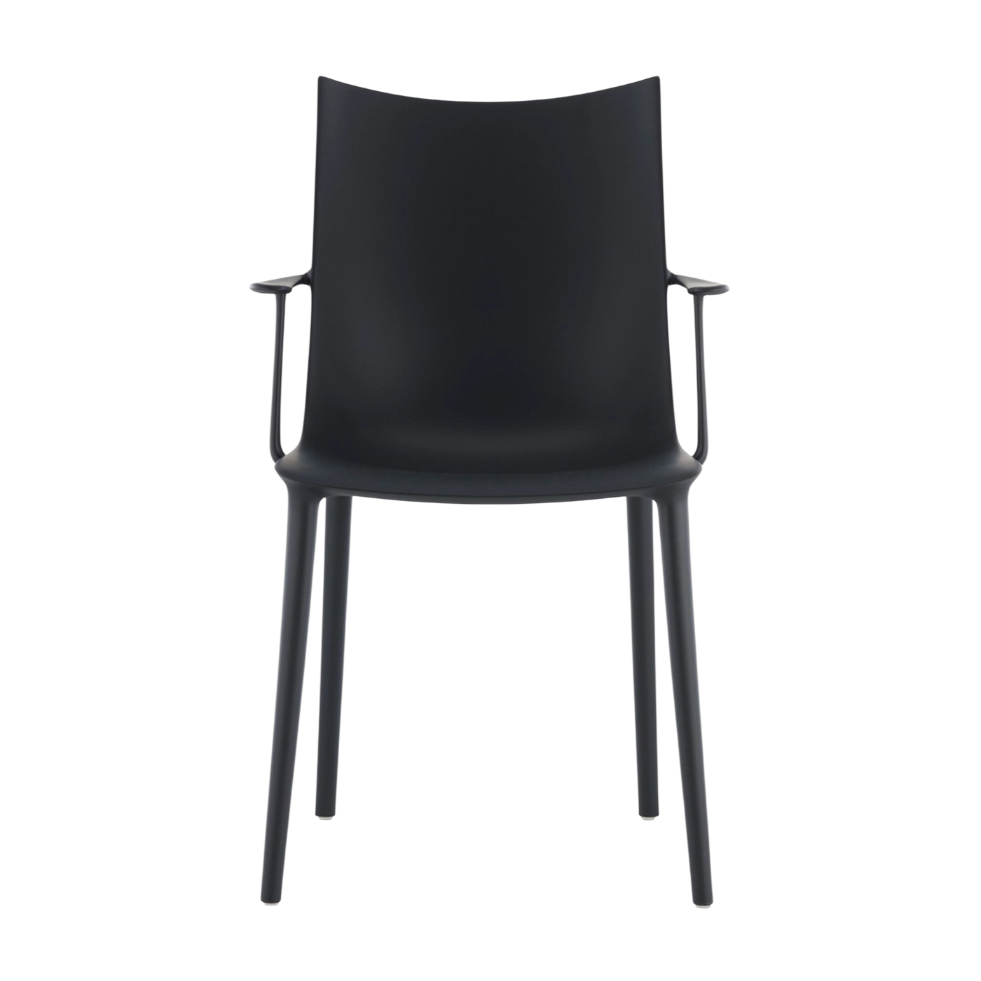 Chair in recycled black thermoplastic with a brillant effect 47x57x90cm H. H. H - Kartell