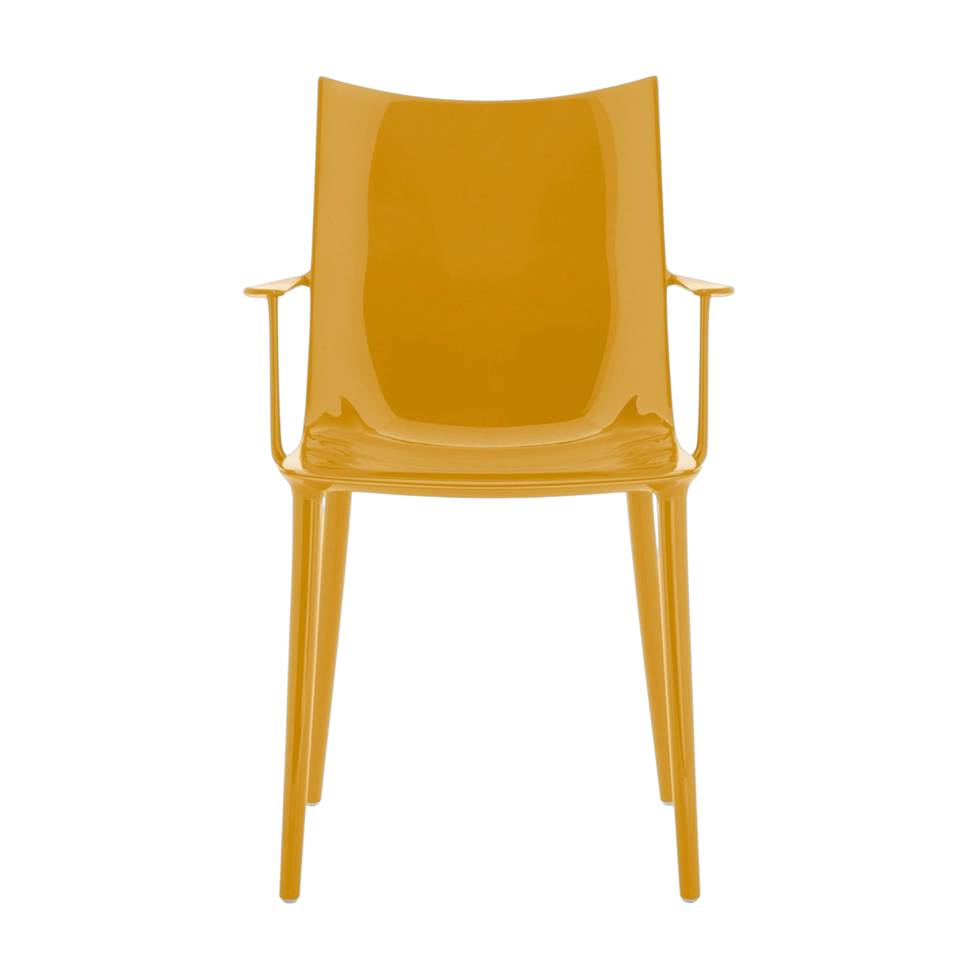 Mustard-colored chair made from recycled thermoplastic with a brillant effect, 47x57x90cm H. H. H - Kartell
