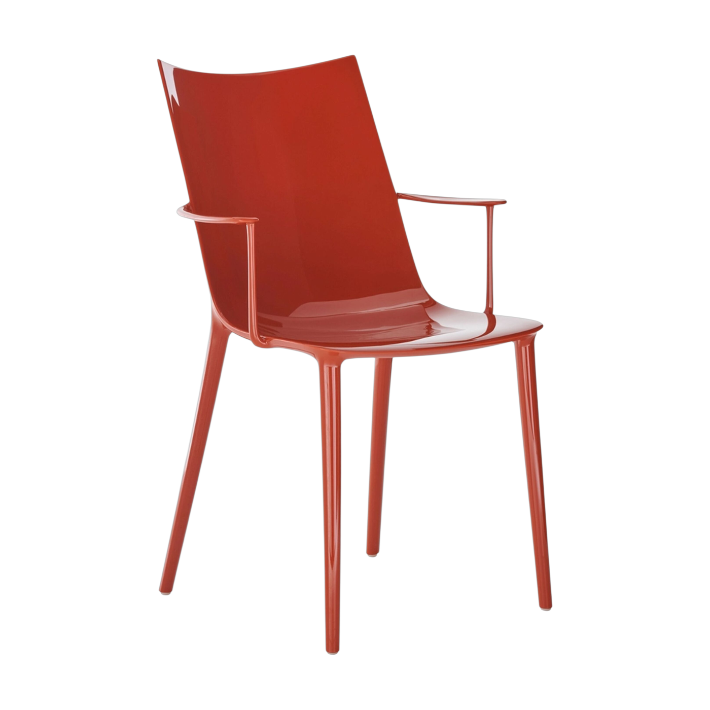 Orange recycled thermoplastic chair with an effect brillant 47x57x90cm H. H. H - Kartell