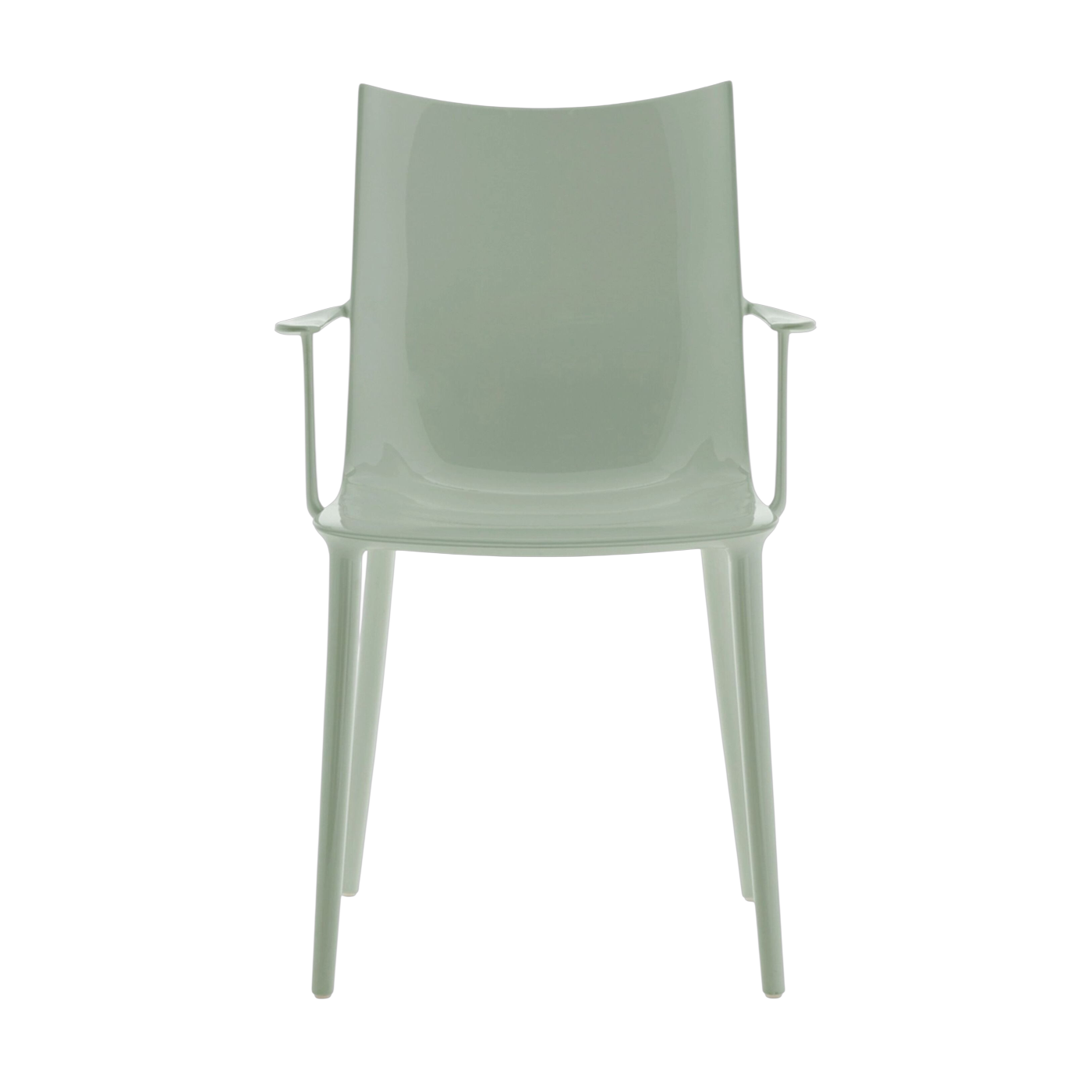 Chair in recycled green thermoplastic with an effect brillant 47x57x90cm H. H. H - Kartell