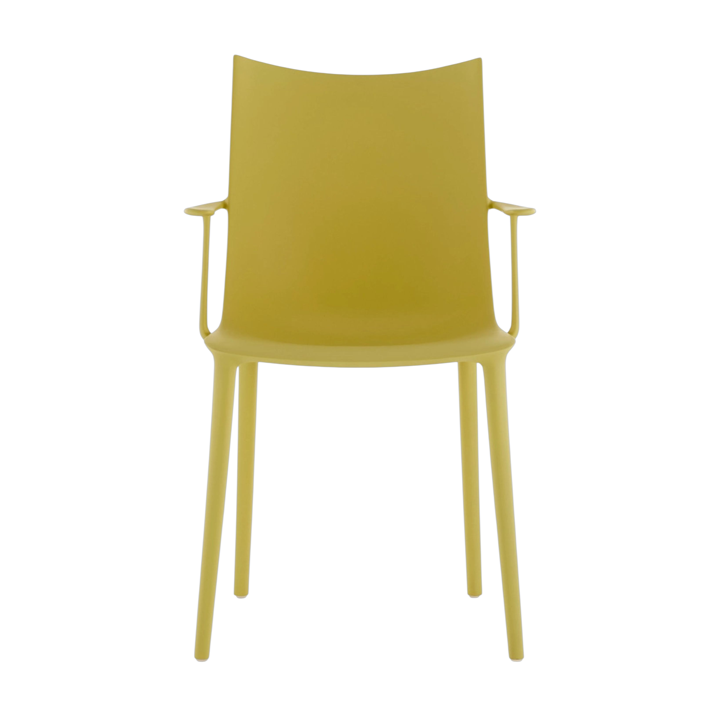 Mustard-colored chair made from recycled thermoplastic with a mat effect, 47x57x90cm H. H. H - Kartell