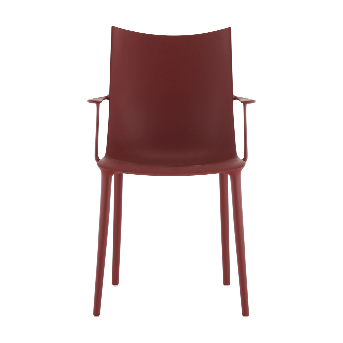 Chair in recycled thermoplastic, burgundy, with a mat effect, 47x57x90cm H. H. H - Kartell