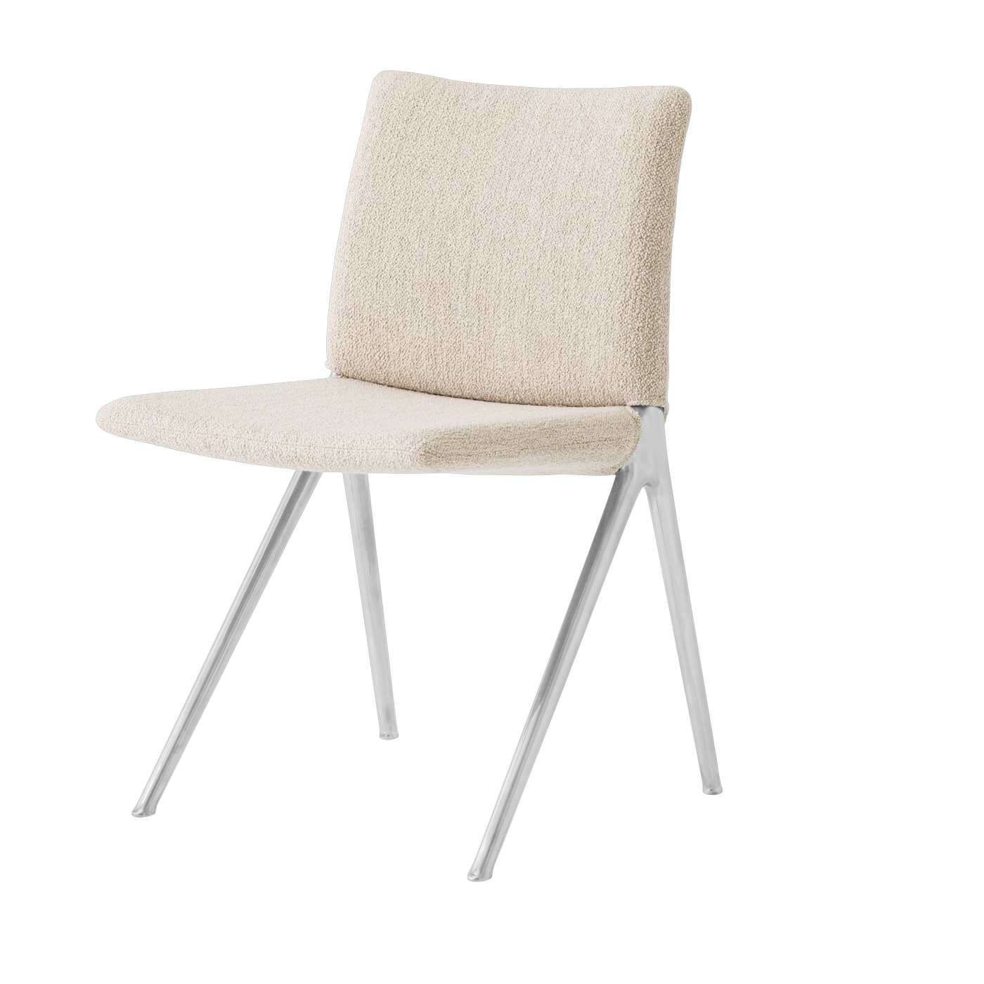 Sedia in tessuto beige e acciaio cromato Kape IF7 - &tradition
