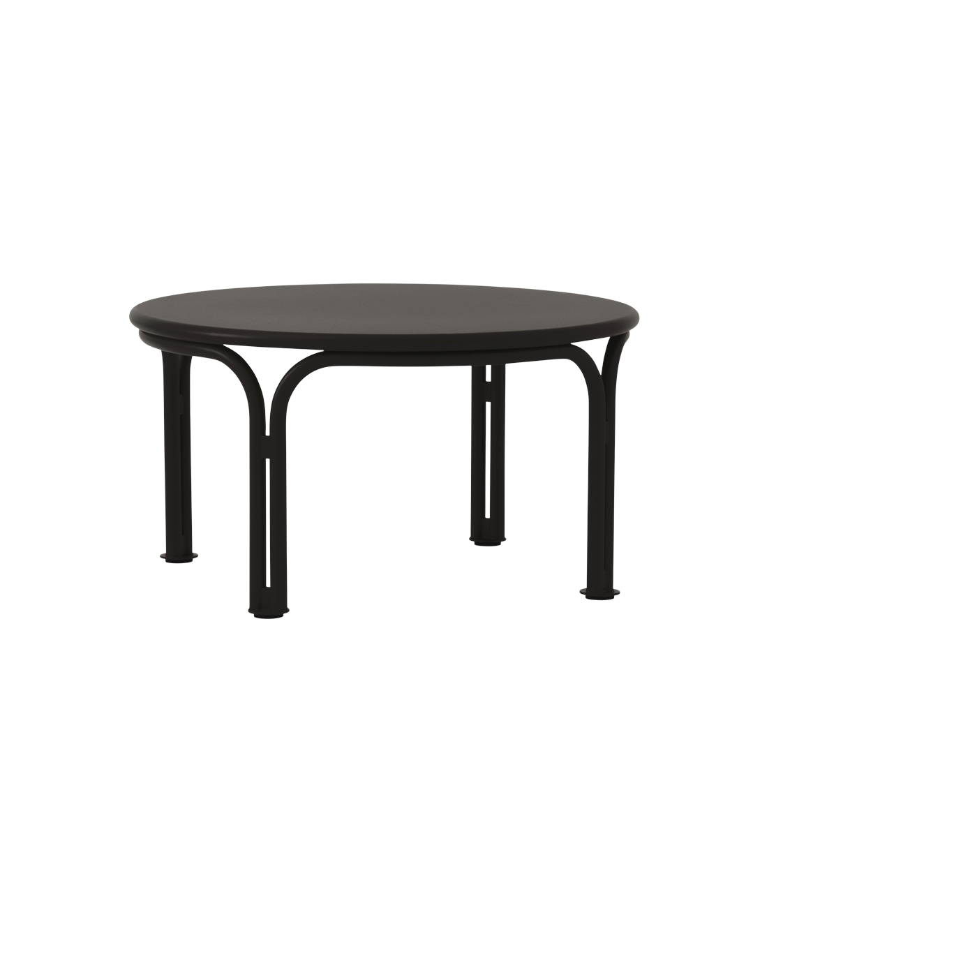Mesas bajas de jardí ronde, de acero negro caliente, 70 x 37 cm Thorvald SC108 - &tradition
