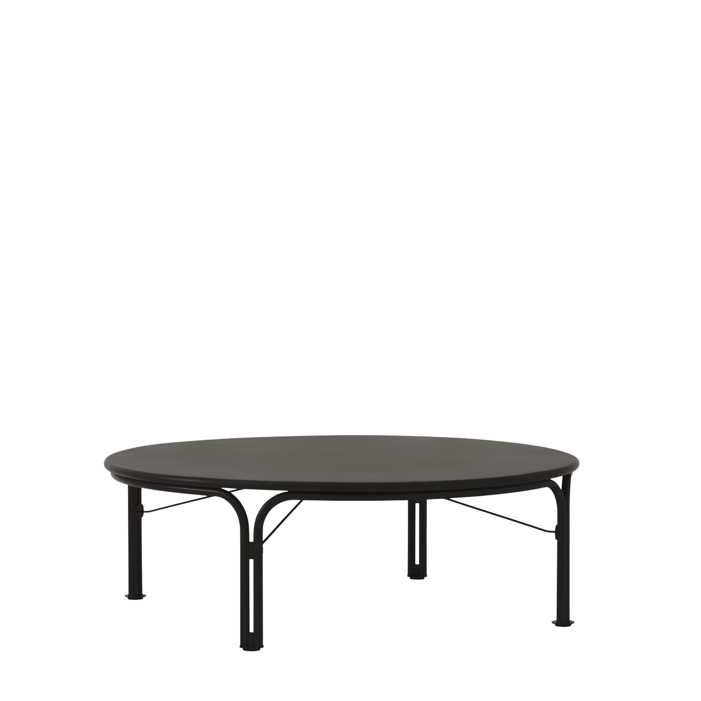 Mesas bajas ronde de jardín en acero negro caliente 115x37cm Thorvald SC109 - &tradition