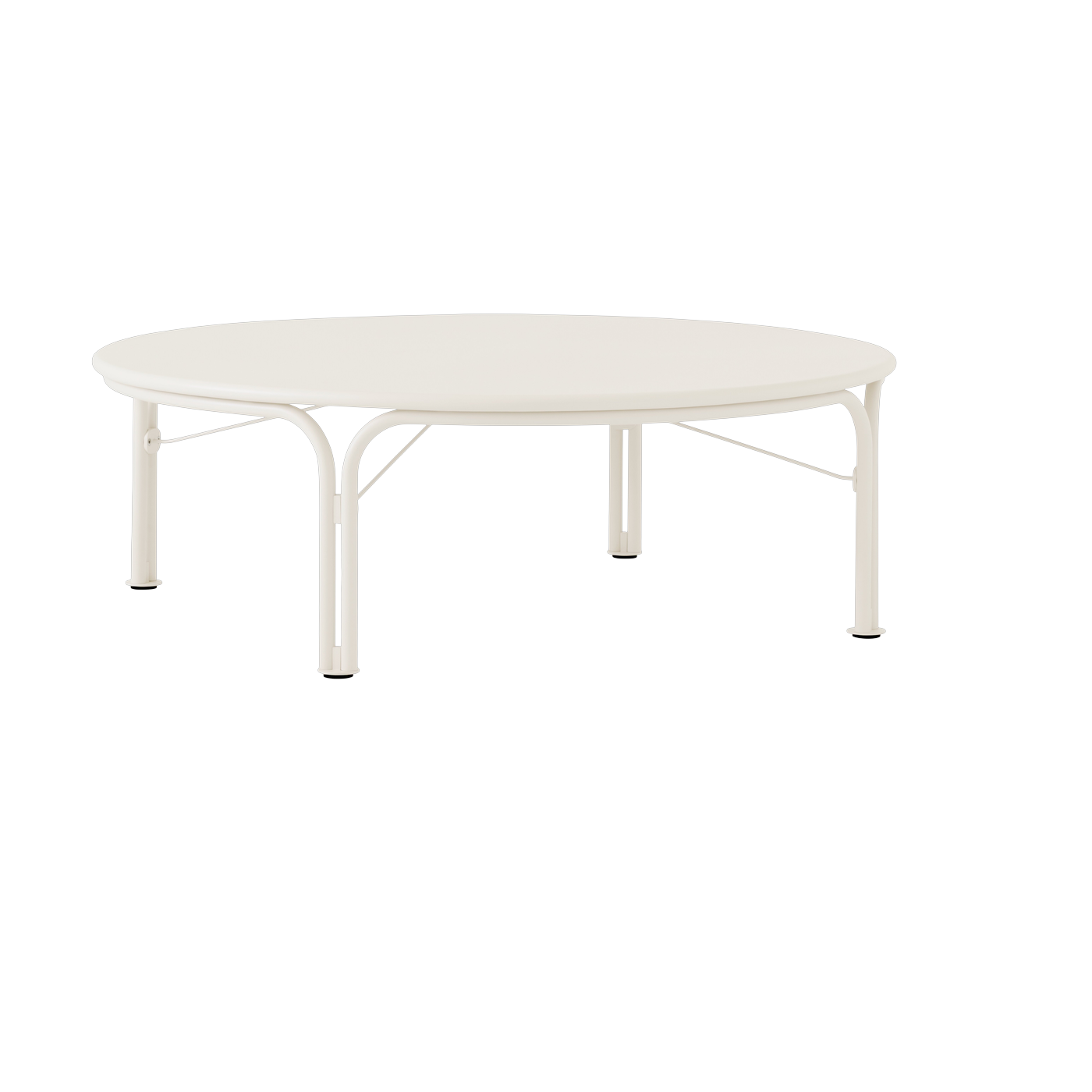 Mesas bajas ronde de jardín de acero marfil 115 x 37 cm Thorvald SC109 - &tradition