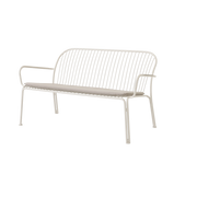 Thorvald SC110 ivory steel garden sofa with backrest and armrests - &tradition