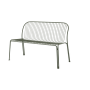 Banc de jardin avec dossier en acier vert bronze Thorvald SC111 - &tradition