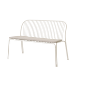 Banc de jardin avec dossier en acier ivoire Thorvald SC111 - &tradition