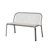 Banc de jardin avec dossier en acier noir chaud Thorvald SC111 - &tradition