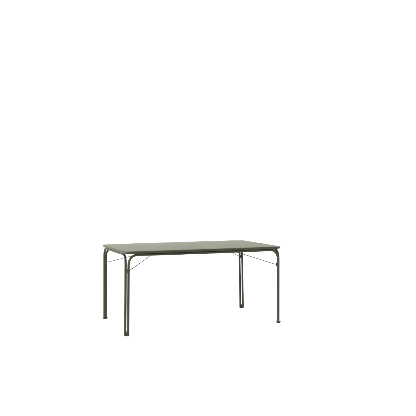 Mesa rectangular de jardín de acero verde bronce 160 x 90 cm Thorvald SC113 - &tradition