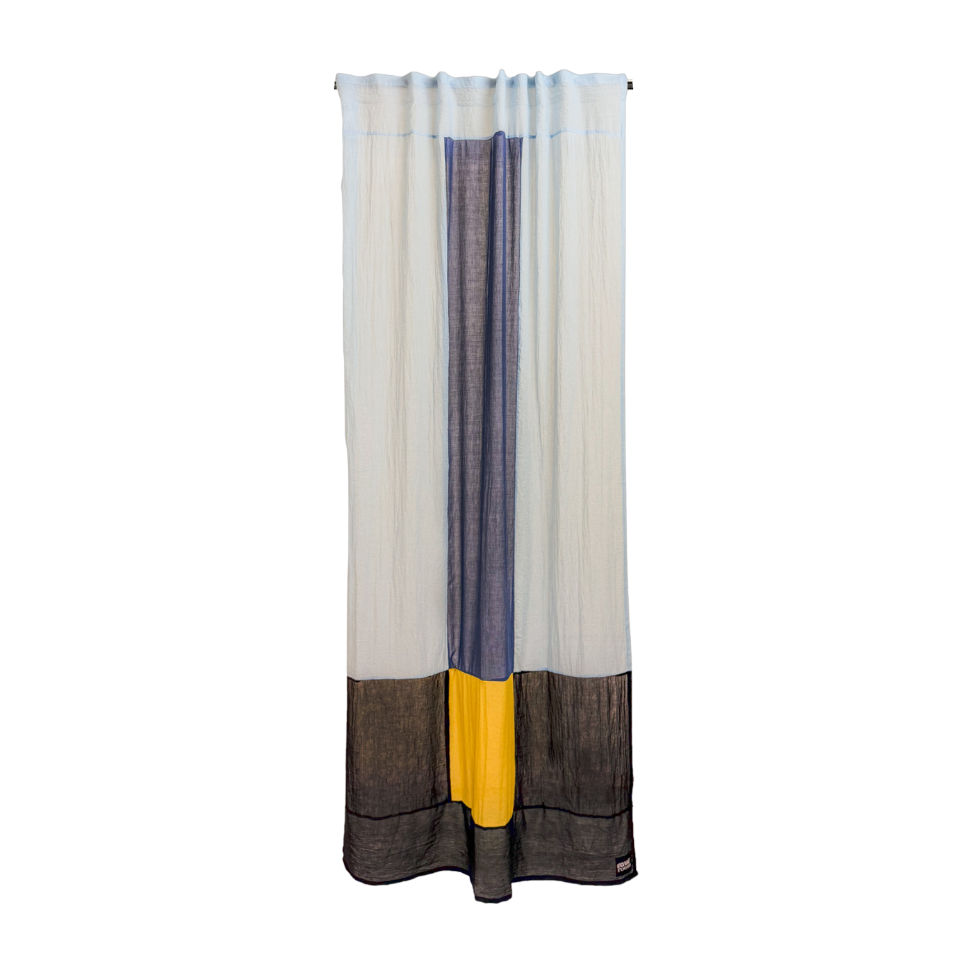 Rideau en polyester bleu 300x150cm Blue ember 1 - Raw Room