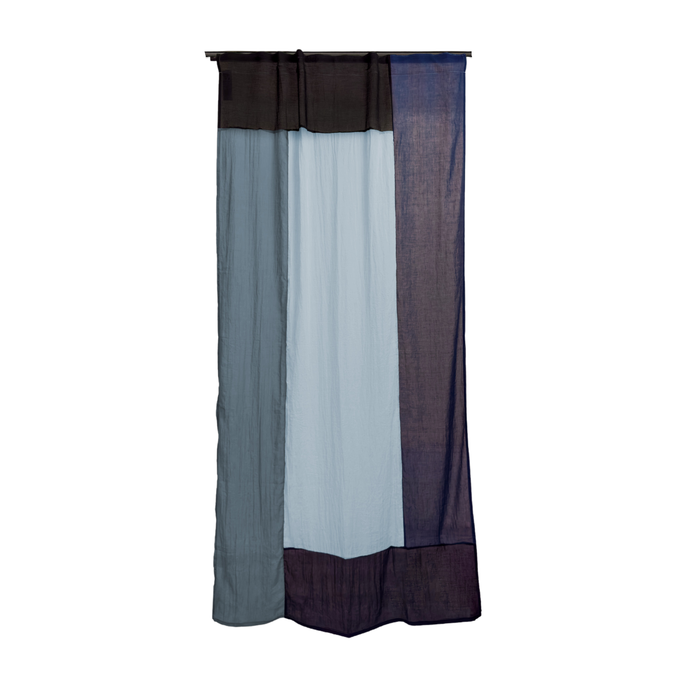 Rideau en polyester bleu 300x150cm Blue ember 2 - Raw Room
