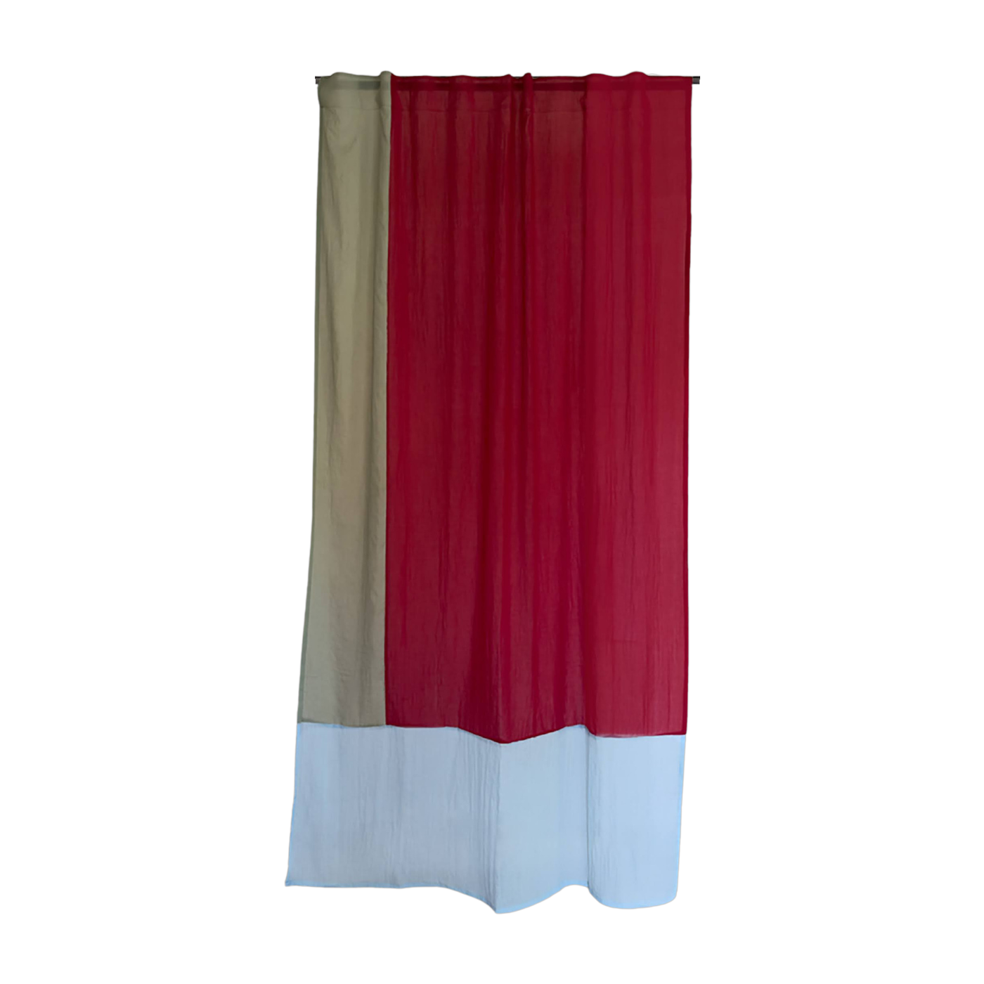 Red polyester curtain 250x150cm Poppy fields 4 - Raw Room