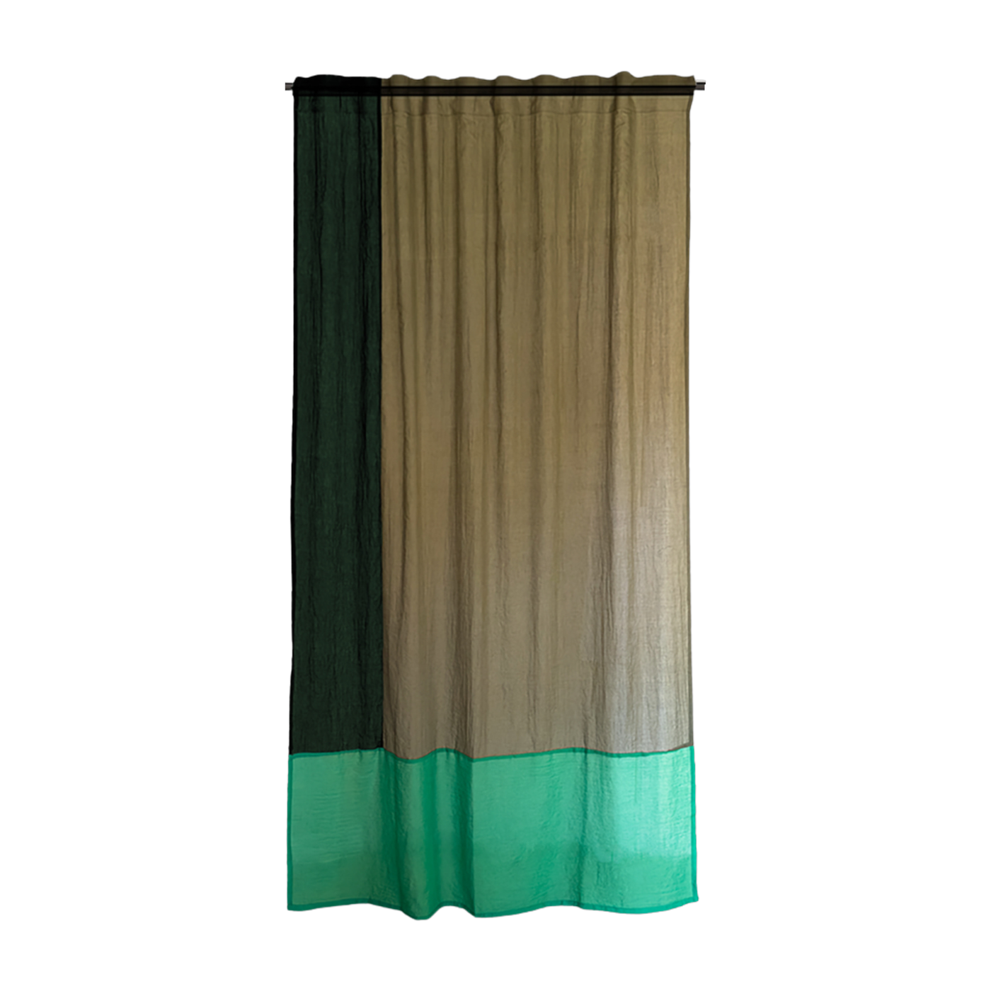 Forest green polyester curtain 250x150cm Forest haze 4 - Raw Room