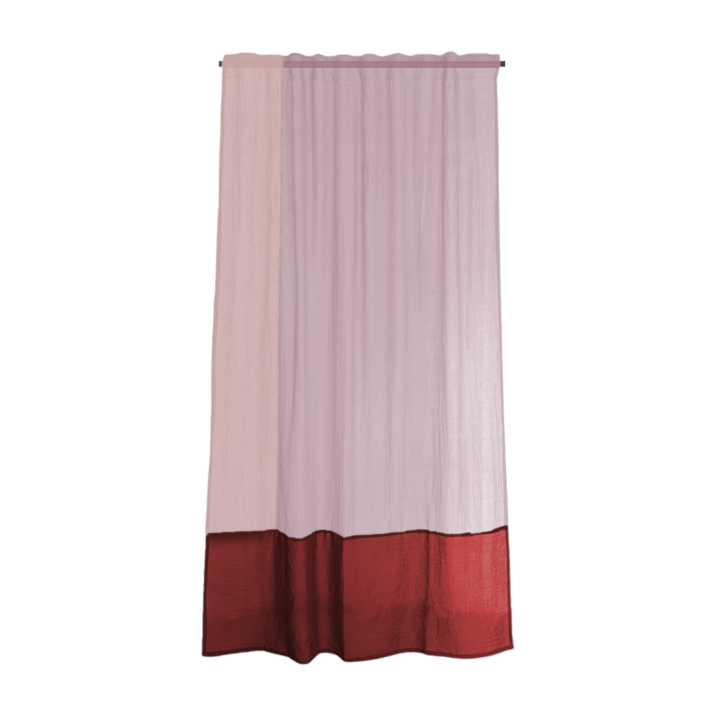 Pink polyester curtain 250x150cm Rosen glut 5 - Raw Room