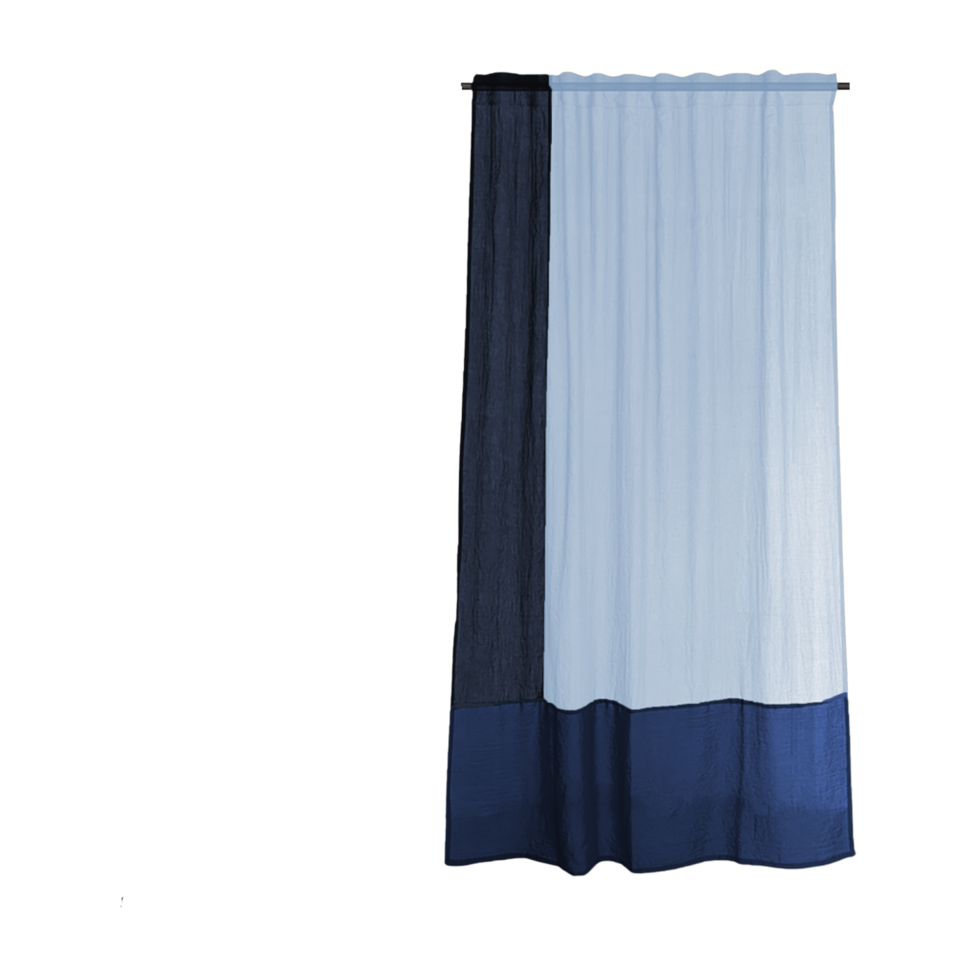 Blue polyester curtain 250x150cm Frosting blue 4 - Raw Room